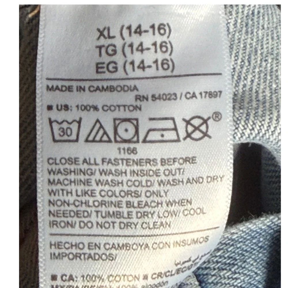Old Navy Utility Jean Shorts Girls XL 14-16 Light Wash Elastic High Waisted